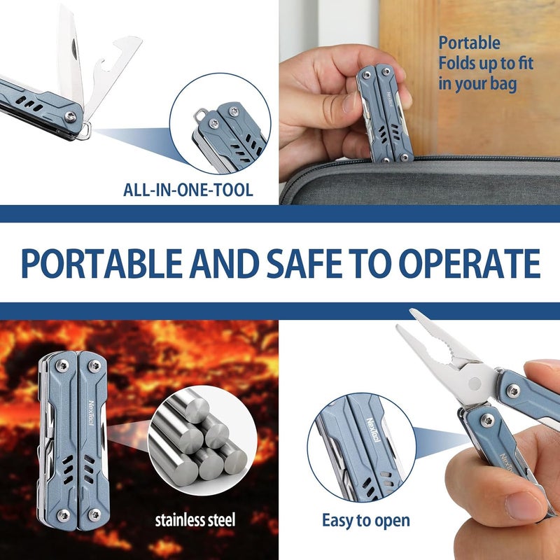 Nextool مفتاح متعدد الاستخدامات ميني سيلور S11، 11 في 1، كماشة مدمجة EDC مع سكين جيب، مقص ومفكات، أداة خفيفة الوزن صغيرة للاستخدام الشخصي، السفر، التخييم، والهدايا، جهاز رائع للرجال - Image 4